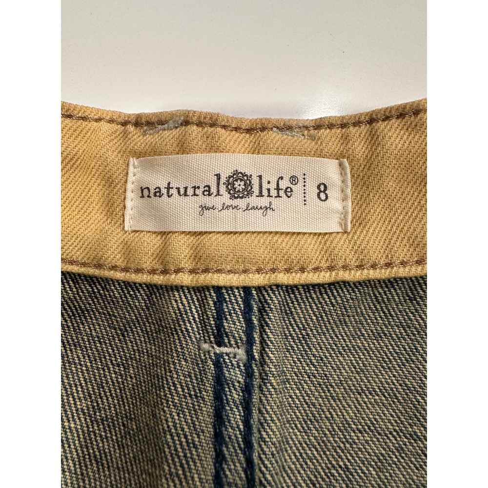 Natural Life Womens Wide Leg Jeans Contrast Corduroy Waistband Denim Sample 8 - Picture 3 of 5